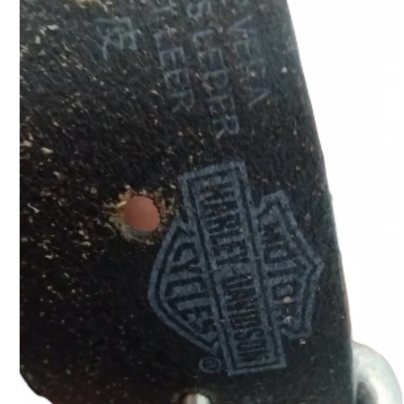 Vintage Harley Davidson Studded Black Leather Belt Size 36 Goth Grunge main image 6